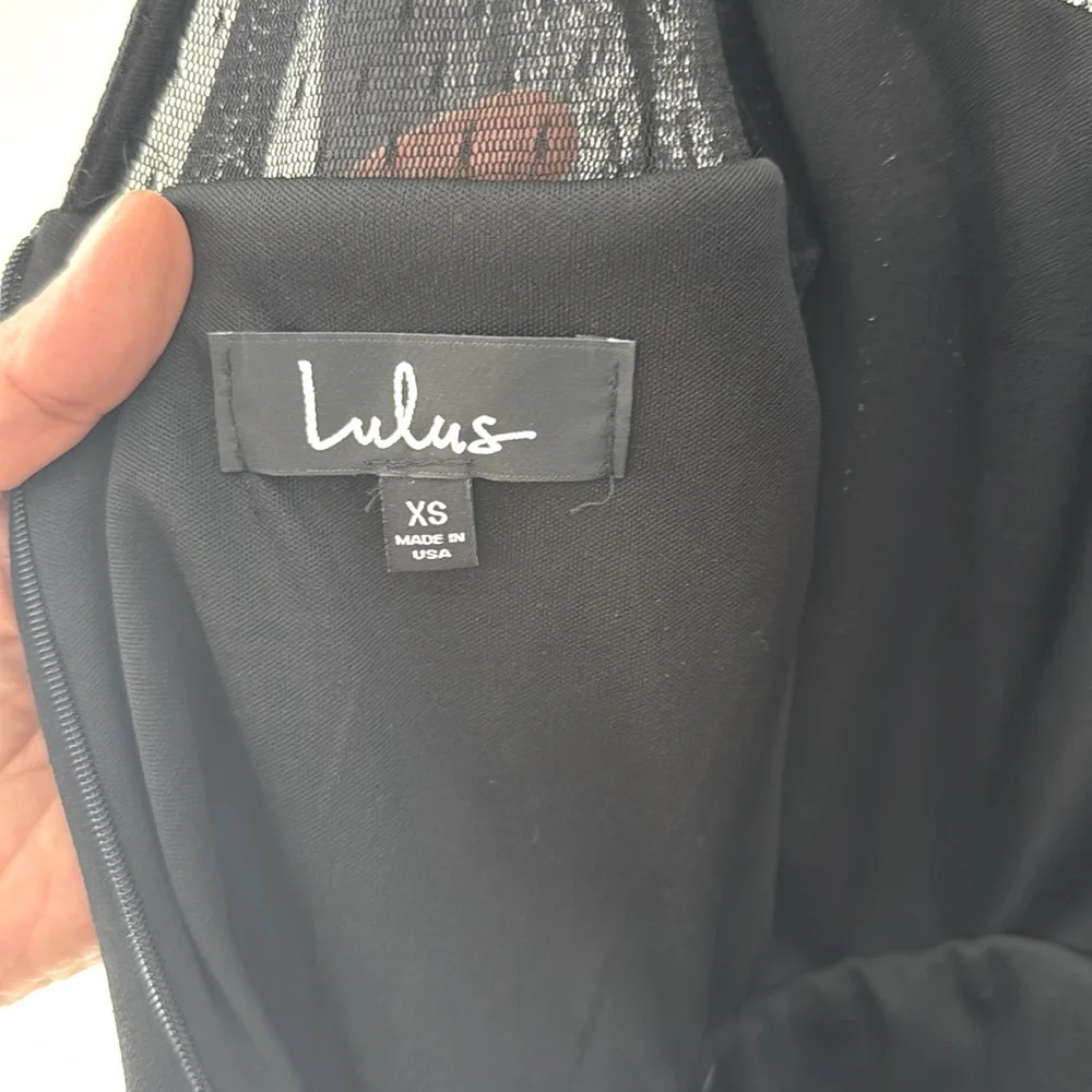 Lulu's Black Sheer Long Sleeve Dress size XS - Picture 4 of 9